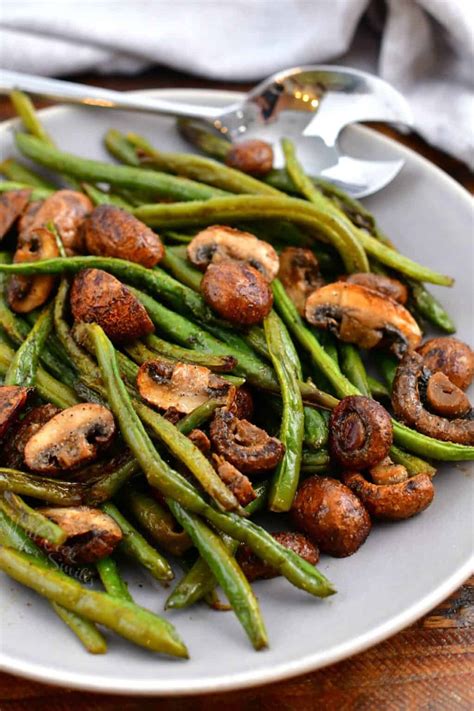 roasted green beans  mushrooms easy  healthy vegetable side