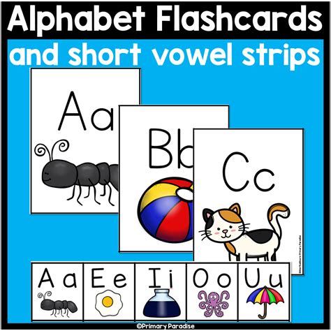 alphabet flash cards letter sound abc cards  short vowel sounds
