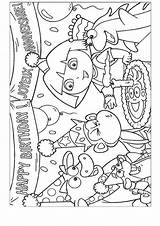 Birthday Dora Happy Coloring Pages Explorer sketch template