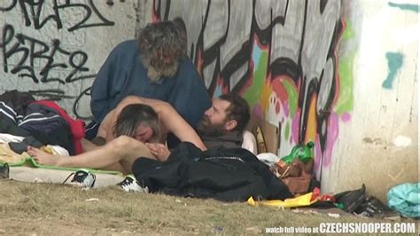 pure street life homeless threesome having sex on public xnxx