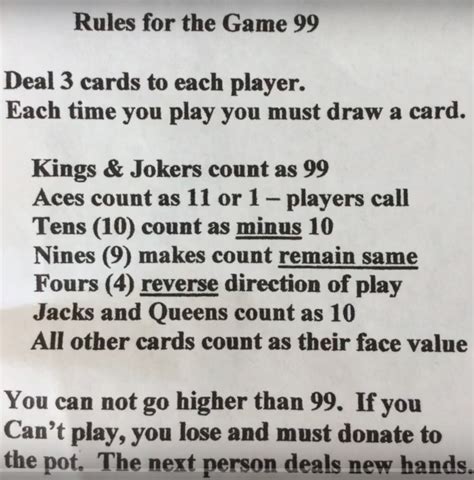 printable rules  card game  brokeasshomecom