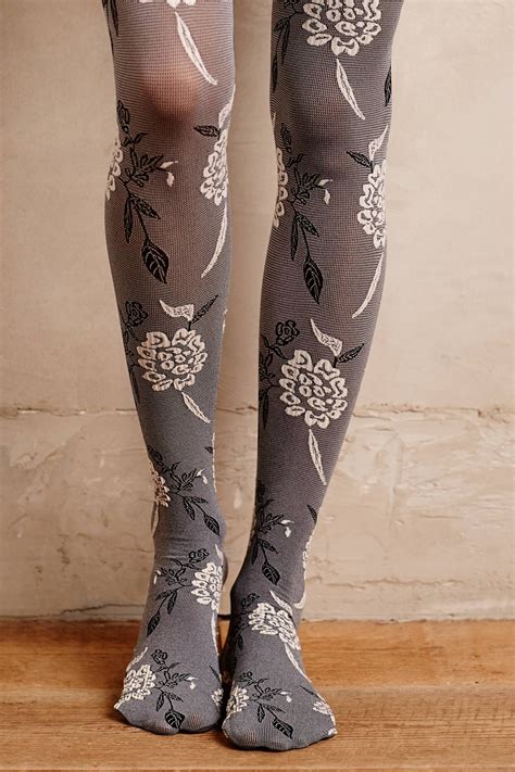 Primrose Textured Tights Floral Tights Fashion Tights Cute Tights