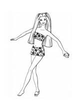 Coloring Barbie Swimsuit Doll Fulla Pages sketch template