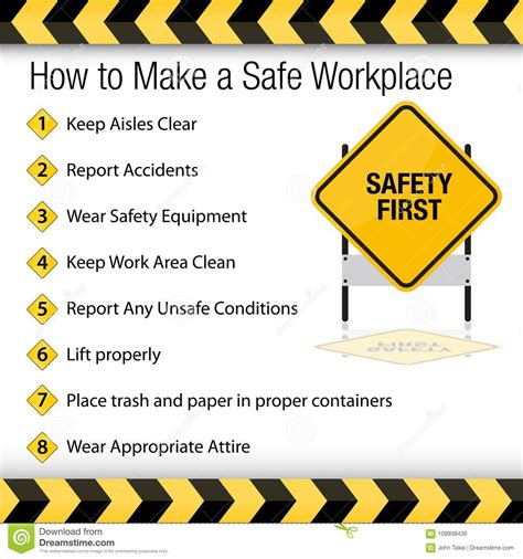 how to make a safe workplace sign stock vector illustration of clear