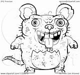 Ugly Rat Cartoon Outlined Drooling Clipart Coloring Vector Cory Thoman Royalty sketch template