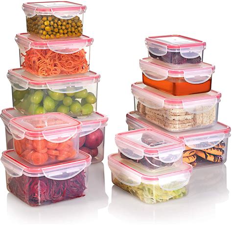 pcs set food storage containers  lids reusable plastic containers buy plastic containers