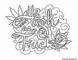 Fuck Coloring Pages High Kids Wording Swear Printable sketch template