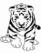 Tiger Clip Bengal Cliparts Coloring Cute Pages sketch template