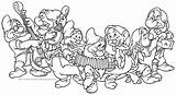 Nains Dessin Coloriage Neige Blanche Sept Dwarfs Seven Colorier Coloriages Coloori sketch template