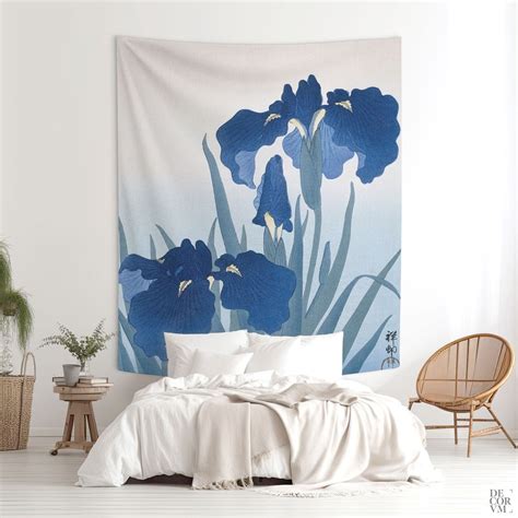 floral art azalea wall hanging wall art wall tapestry japanese watercolor watercolor art