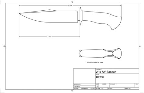 printable bowie knife template printable templates