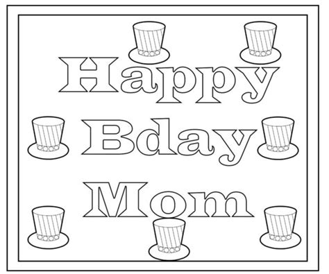 happy birthday mom coloring pages  printable  coloring pages