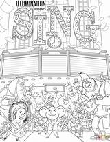 Coloring Sing Pages Characters Printable Drawing sketch template