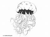 Coloring Jellyfish Pages Inkblot Printable Kids Adults sketch template