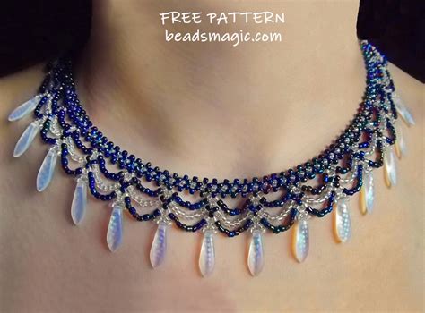 free pattern for beaded necklace elsa beads society of