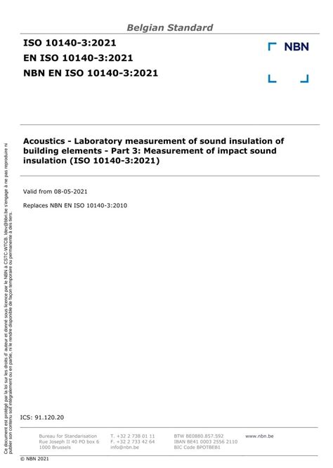 en iso 10140 3 acoustics laboratory measurement of sound insulation