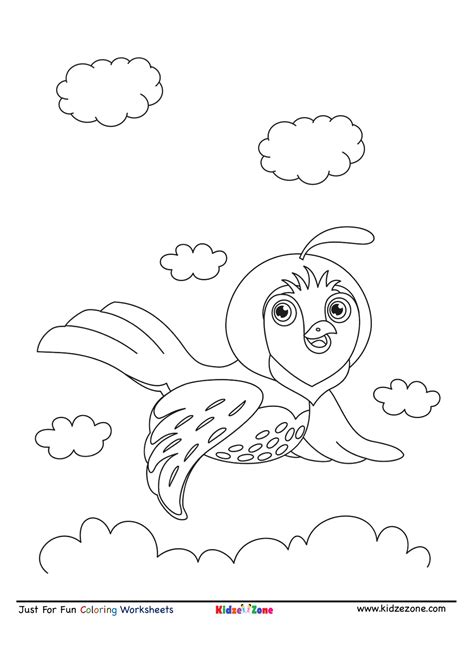 flying bird coloring page kidzezone