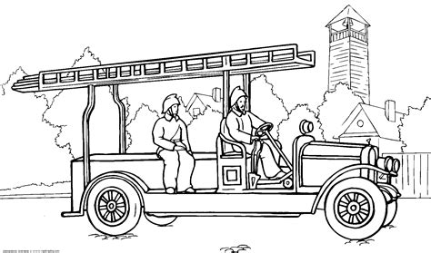coloring page fire engine vehicle