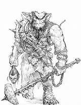 Coloring Bugbear Pages Sketch Dnd Dragons Fantasy Dungeons Monster Wood Sam Characters Pathfinder Artwork Drawing Stuck Dragon Concept Sketches Princess sketch template
