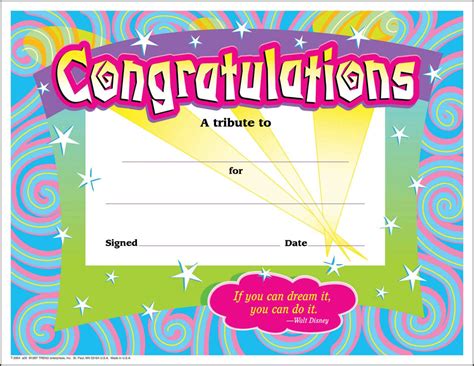 congratulations awards large swirl certificate pack pertaining