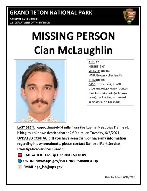 updated information  missing man  search continues nps