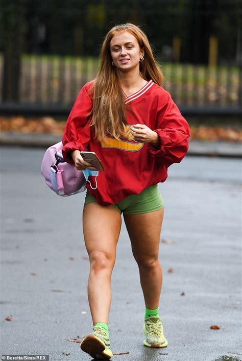 strictlys maisie smith flaunts  toned physique  tiny green hotpants   leaves training