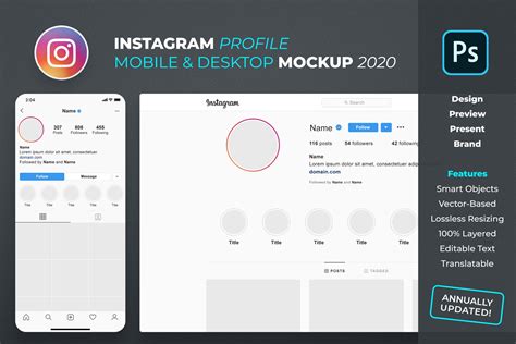 instagram profile mockup creative photoshop templates creative market