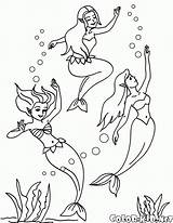 Coloring Mermaid Mermaids Sirens Pages Sing Combing Hair Her Print Sea sketch template
