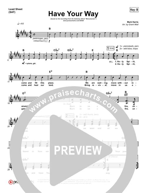 have your way sheet music gateway praisecharts