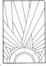 Stained Glass Coloring Deco Sun Pages Patterns Designs Book Pattern Drawings sketch template