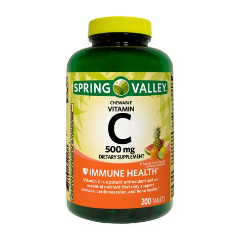spring valley vitamin  chewable tablets tropical fruit flavors
