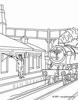 Tren Gare Train Station Locomotora Locomotive Vapor Coloriage Colorier Imprimir Hellokids Trenes Abfahrt Imprimer Coloriages Zug Polar Ausmalbilder sketch template