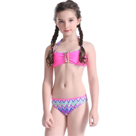 5 14 AÑos NiÑos Bañadores Halter Vendaje Bikini Bebé Niñas Dos Piezas