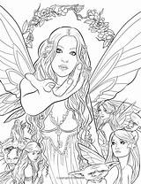Coloring Pages Elf Fantasy Printable Adults Fairy Adult Fenech Books Selina Mystical Fairies Advanced Elves Mythical Dragon Print Dragons Colouring sketch template