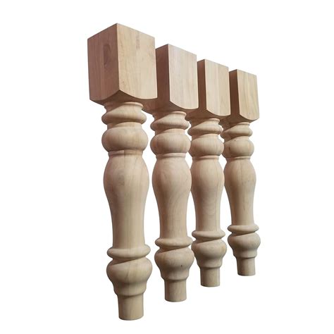 amazoncom chunky unfinished farmhouse dining table legs set   turned legs design