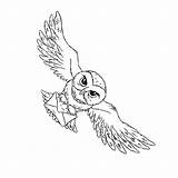 Potter Harry Hedwig Owl Coloring Pages Delivers Letter Kleurplaat Hogwarts Voor sketch template