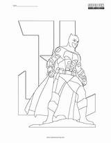 Justice Coloring League Batman sketch template