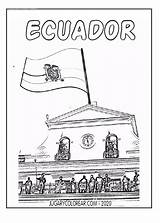 Bandera Ecuador Colorear sketch template