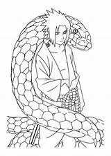 Naruto Uchiha Coloring Sasuke Pages Sheets Serpent sketch template