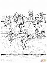 Cavalli Cavallo Saltano Ostacolo Disegnare Galoppo Stampare Impressionante sketch template