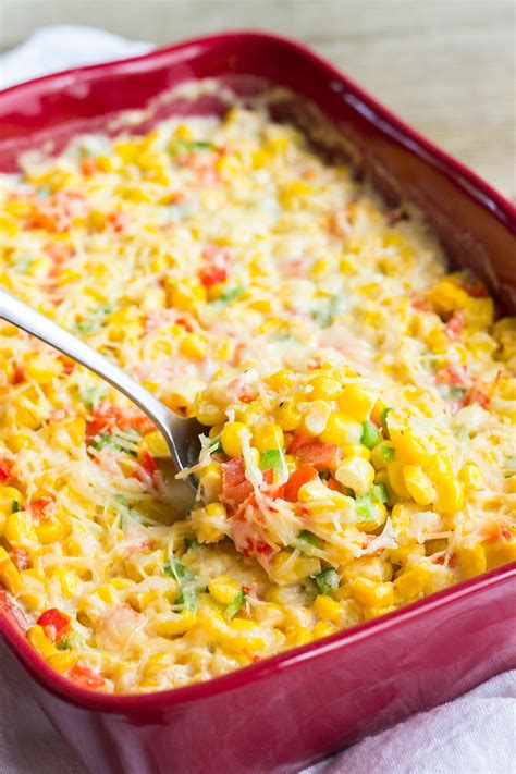 Creamed Corn Casserole With Peppers • Bread Booze Bacon