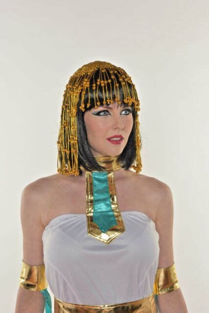 Halloween Black Cleopatra Wig Cleo Full Wig With Bangs Egyptian Costume