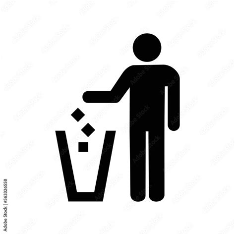 stockvector tidy man symbol dont trash icon  clean throw