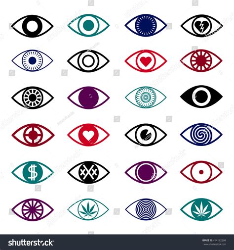 simple eye icons set triangle flare stock vector 414192208 shutterstock