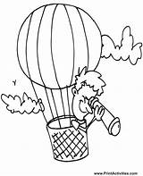 Balloon Air Hot Coloring Pages Printable Colouring Kids Print Basket Template Popular Airplane He Coloringhome sketch template