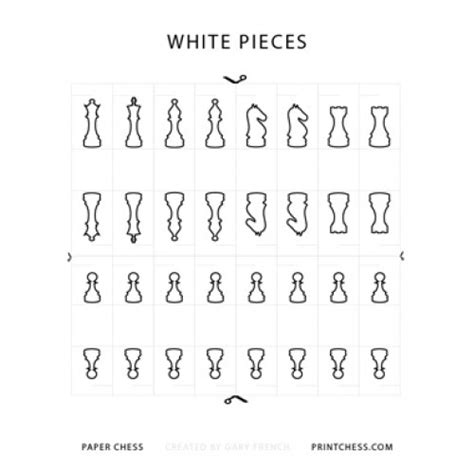printable paper chess set  print paper chess