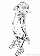 Coloring Dobby Pages Potter Harry Clipart Book Popular sketch template