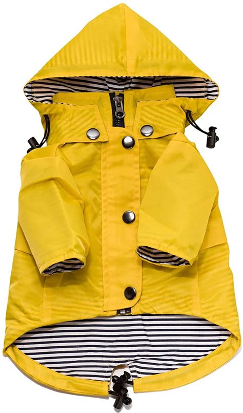 atuban geel zip  hond regenjas met reflecterende knoppen zakken waterbestendig verstelbare