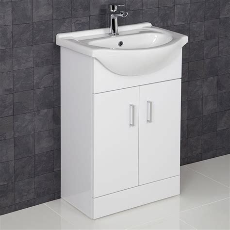 essentials mm bathroom vanity unit basin sink floorstanding gloss white tap waste buy