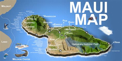 maui island map driving beaches haleakala hana kaanapali